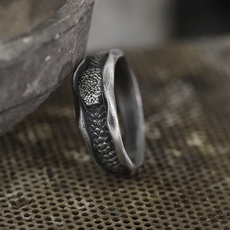 WorldNorse 999 Sterling Silber Ring mit Schlangenschuppenmuster, handgefertigt - image 4