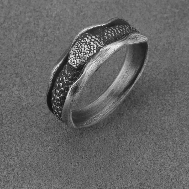 WorldNorse 999 Sterling Silber Ring mit Schlangenschuppenmuster, handgefertigt - image 2
