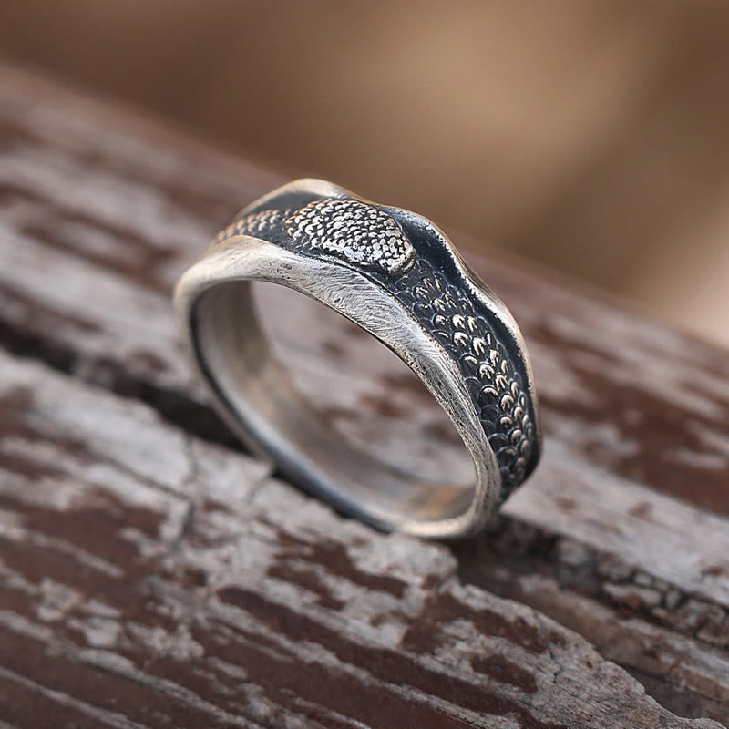 WorldNorse 999 Sterling Silber Ring mit Schlangenschuppenmuster, handgefertigt - image 3