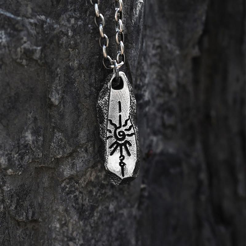 WorldNorse Halskette aus 999er Sterlingsilber mit robustem Sonnensymbol, handgefertigt - image 0