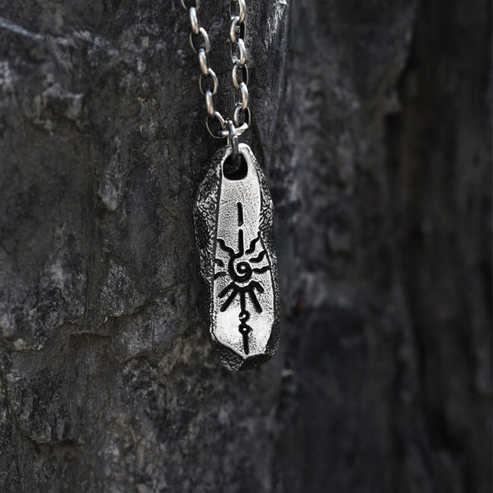 WorldNorse Halskette aus 999er Sterlingsilber mit robustem Sonnensymbol, handgefertigt - image 0