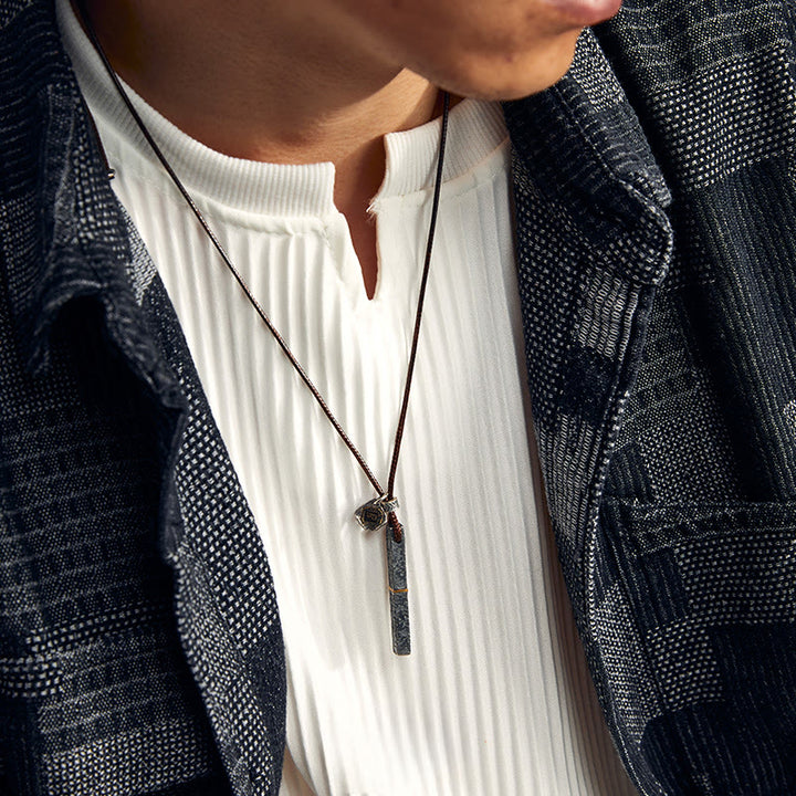 WorldNorse Halskette aus 999er Sterlingsilber mit handgefertigter, vulkanisch strukturierter Goldstreifen-Optik - image 1