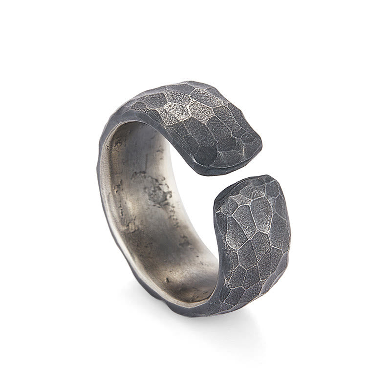 WorldNorse Handgefertigtes 999 Silber Lava-Einlegearbeit Gold Adern Ring - image 3