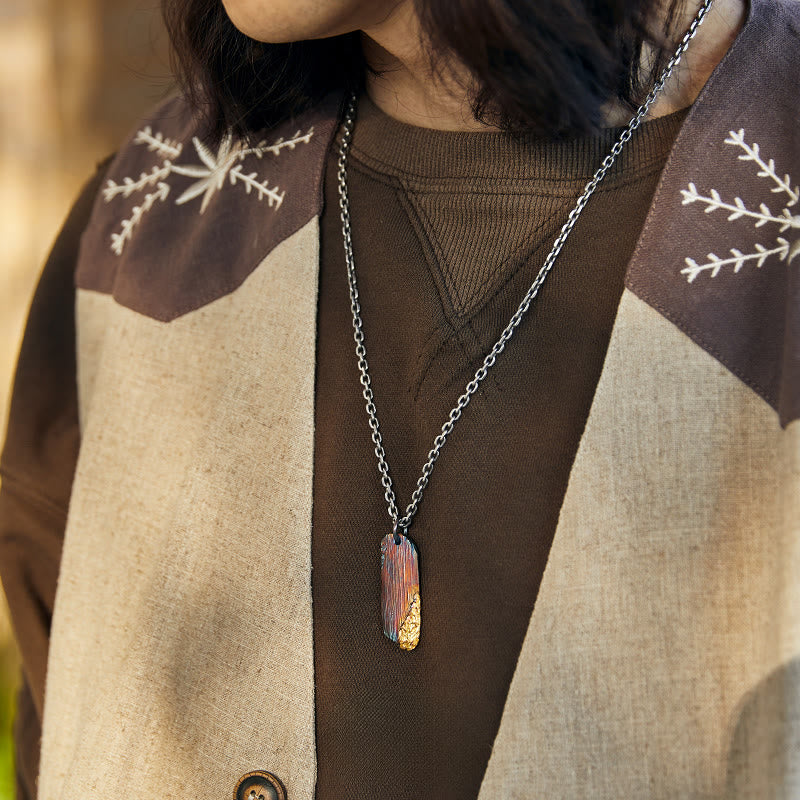 WorldNorse Halskette aus 999er Sterlinggold mit irisierendem, strukturiertem Stabmuster und Strasssteinen - image 1