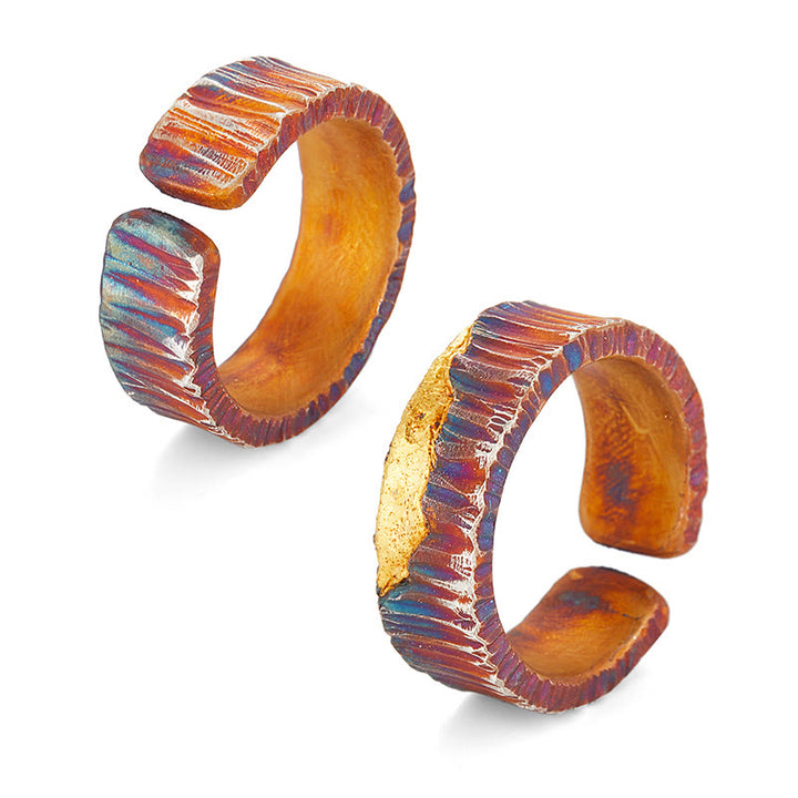 WorldNorse 999 Sterling Silber Irisierender Strukturierter Gehämmerter Ring - image 4