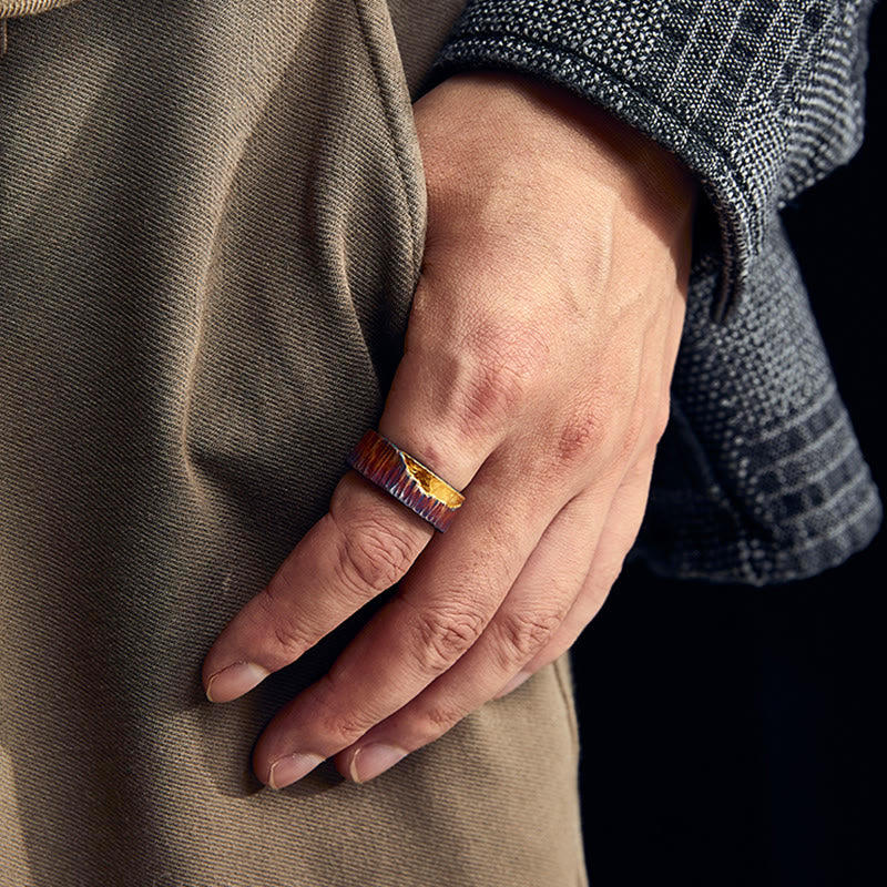 WorldNorse 999 Sterling Silber Irisierender Strukturierter Gehämmerter Ring - image 7