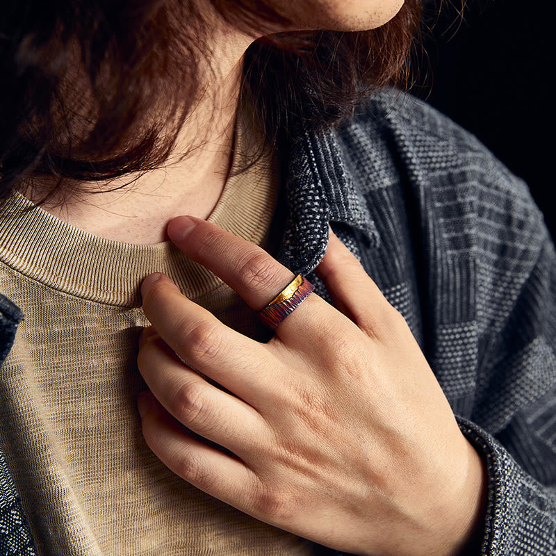 WorldNorse 999 Sterling Silber Irisierender Strukturierter Gehämmerter Ring - image 6