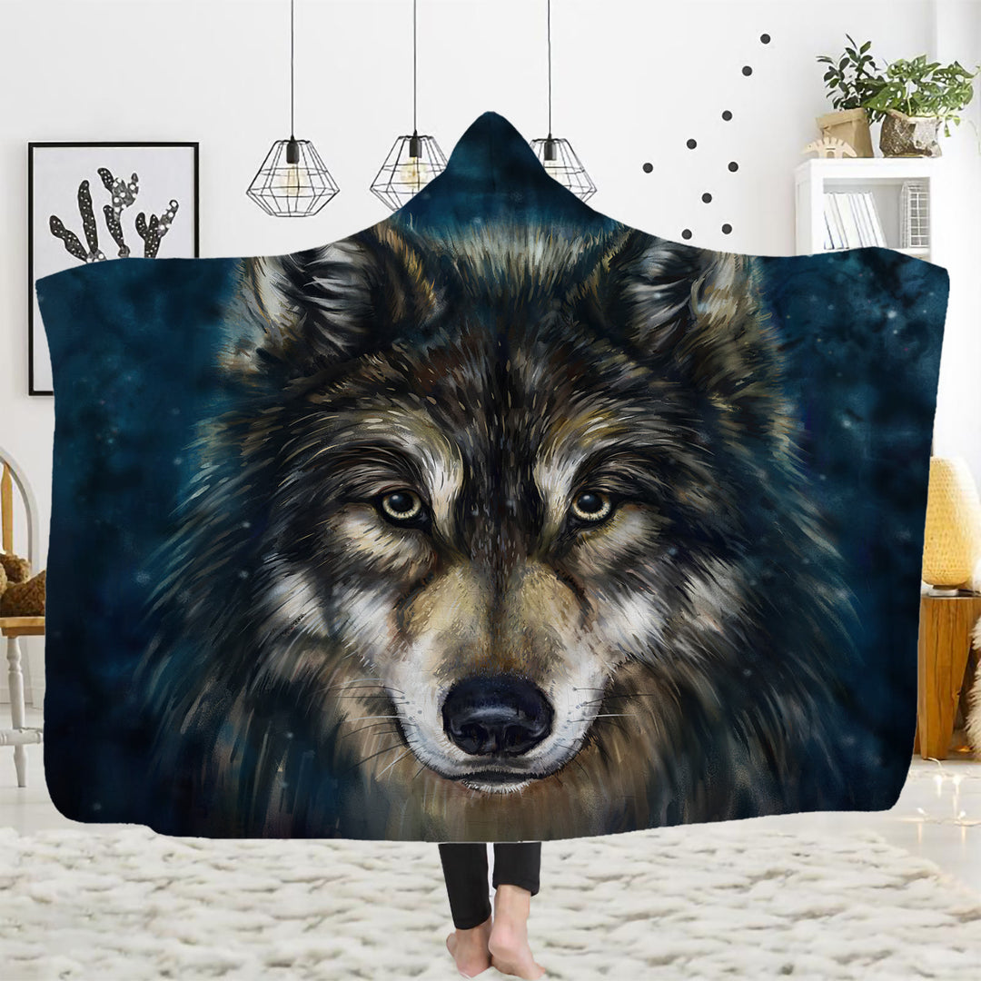 WorldNorse Sternennacht- Wolf Kapuzendecke - Wolf - 150 x 200 cm - image 1
