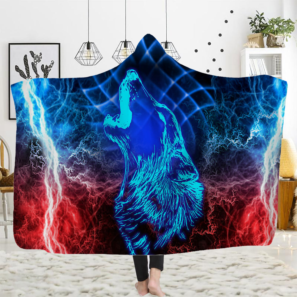 WorldNorse Sturm Heulender Wolf Kapuzendecke - 150 x 200 cm - image 1