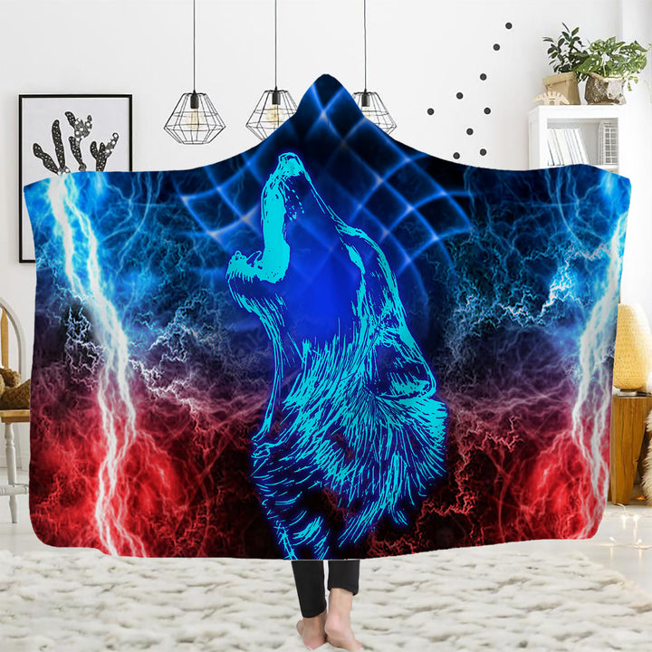 WorldNorse Sturm Heulender Wolf Kapuzendecke - 150 x 200 cm - image 1