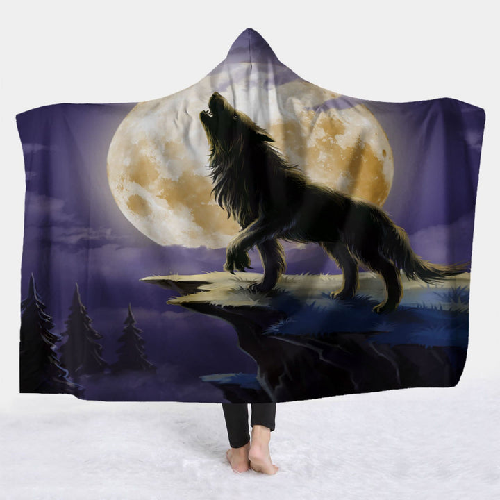 WorldNorse Golden Moon Cliff Wolf Kapuzendecke - image 2