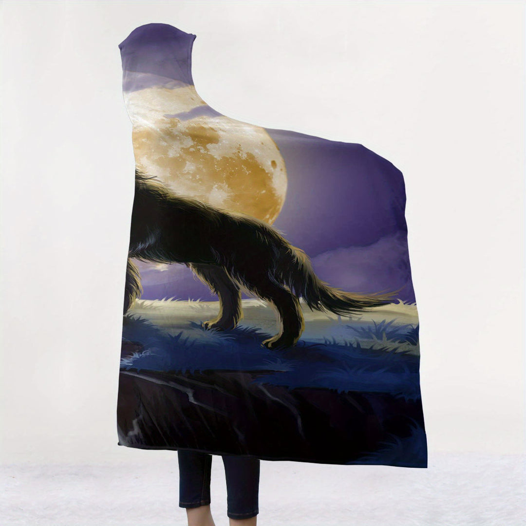 WorldNorse Golden Moon Cliff Wolf Kapuzendecke - image 3