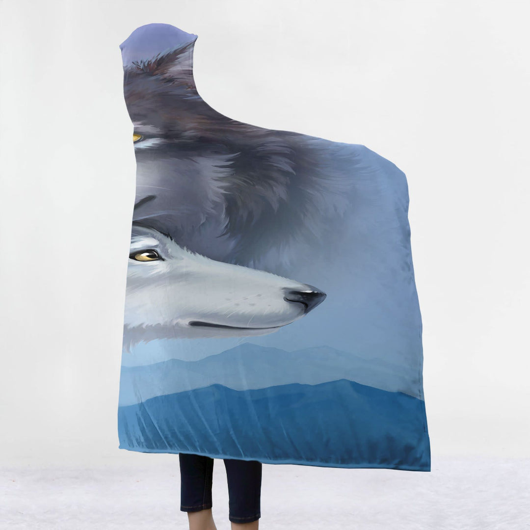 WorldNorse Celestial Blue Soft Haze Wolf Kapuzendecke - image 3