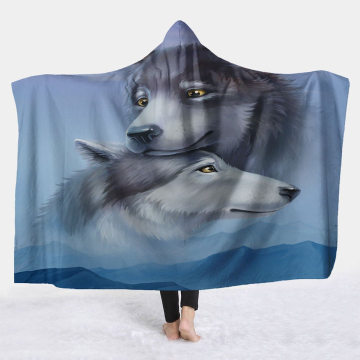 WorldNorse Celestial Blue Soft Haze Wolf Kapuzendecke - image 2