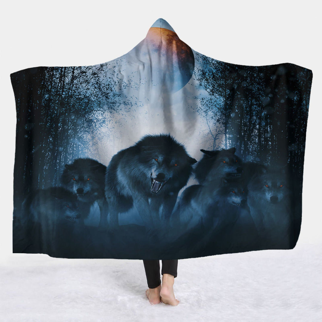WorldNorse Schattenhain Wolf Kapuzendecke - 150 x 200 cm - image 1