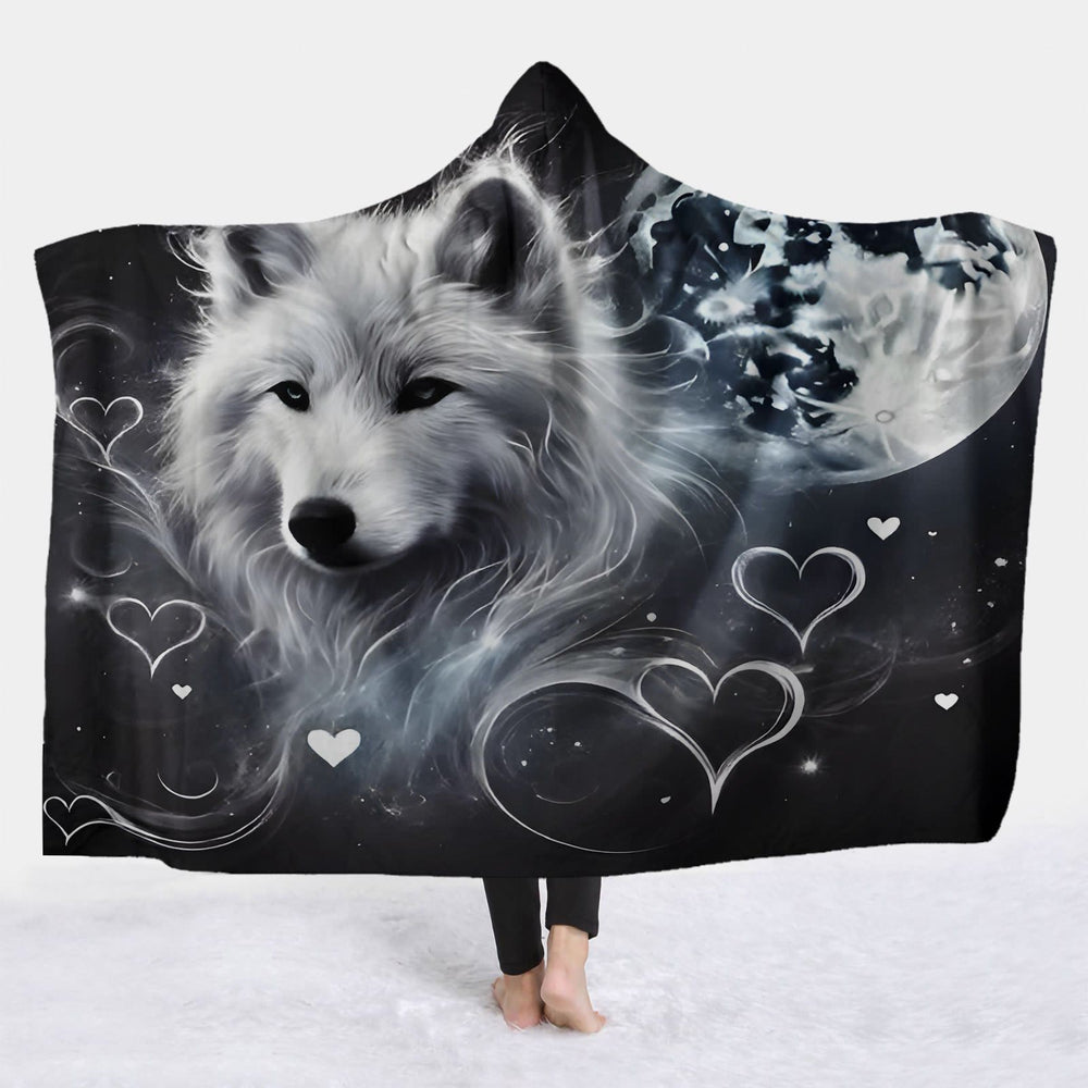 WorldNorse Lunar Heart Glow Wolf Kapuzendecke - 150 x 200 cm - image 1