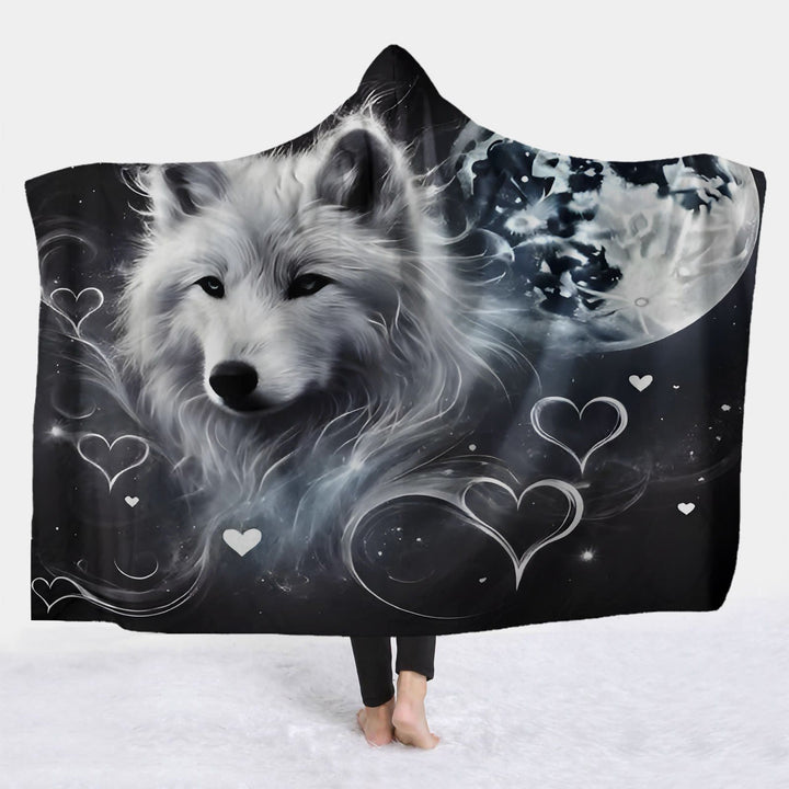 WorldNorse Lunar Heart Glow Wolf Kapuzendecke - 150 x 200 cm - image 1