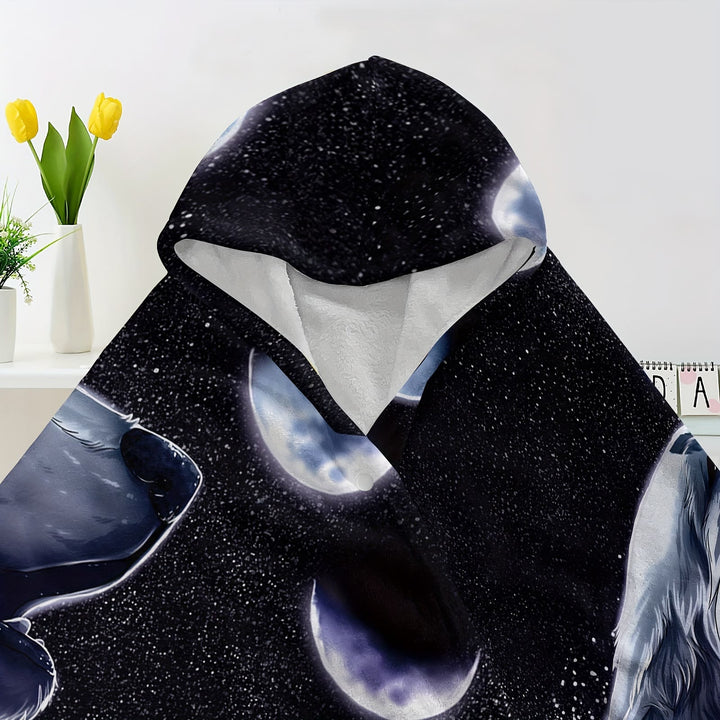 WorldNorse Mondphasen Heulender Wolf Kapuzendecke - image 3