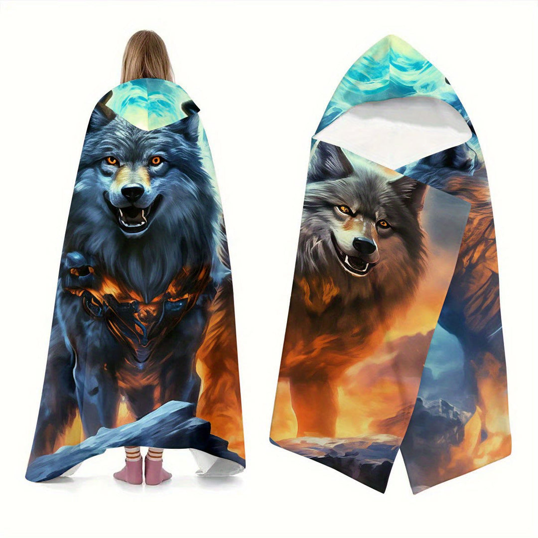 WorldNorse Fiery Ember-Clad Wolves Kapuzendecke - image 3