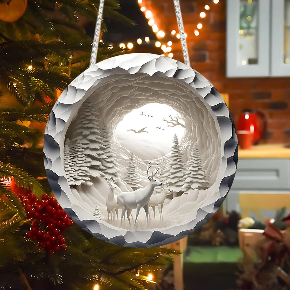 WorldNorse Tunnel Vista Schneehirsch Weihnachtsschmuck zum Aufhängen - image 1