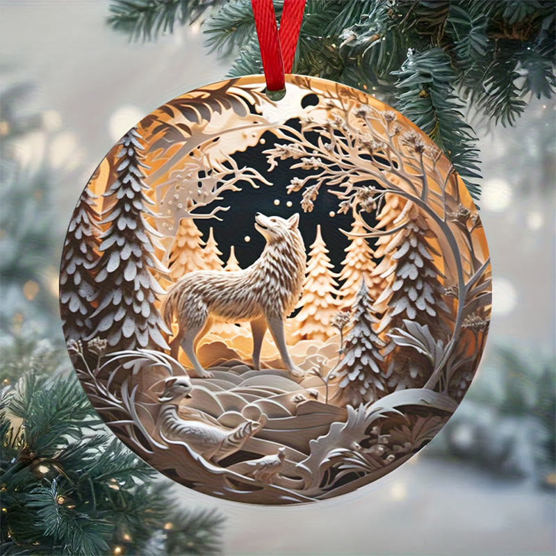 WorldNorse Vergoldeter Wolf Weihnachtsschmuck - Vergoldeter Wolf - image 0