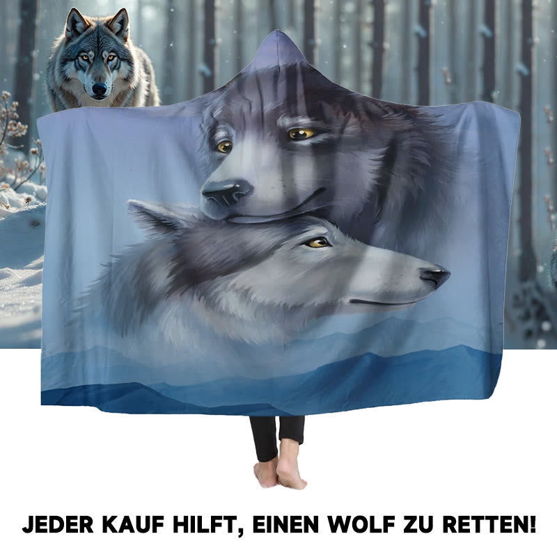 WorldNorse Celestial Blue Soft Haze Wolf Kapuzendecke - image 0