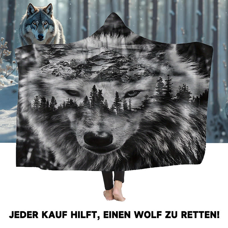WorldNorse Mountainscape Pinewood Wolf Kapuzendecke - image 0