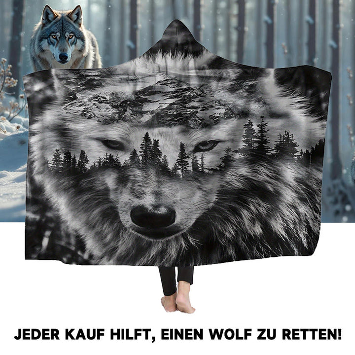 WorldNorse Mountainscape Pinewood Wolf Kapuzendecke - image 0