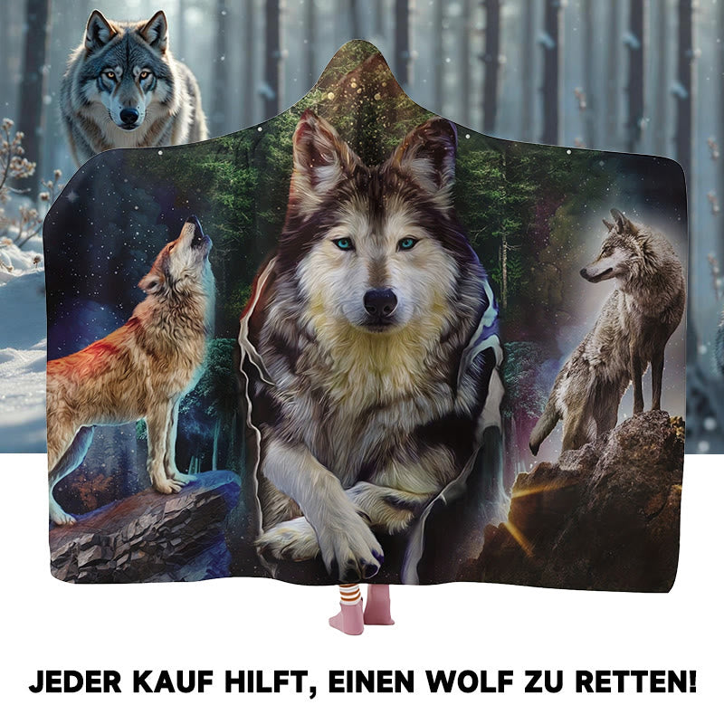 WorldNorse Mystic Vision Stellar Grove Wolf Kapuzendecke - image 0