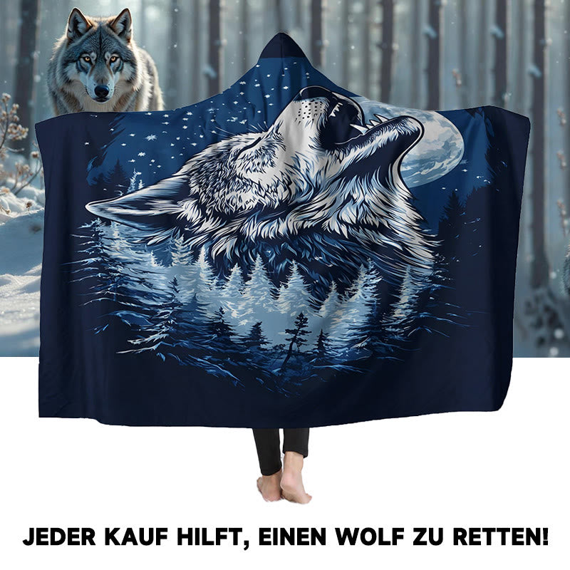 WorldNorse Sternenlicht Tundra Wolf Kapuzendecke - image 0