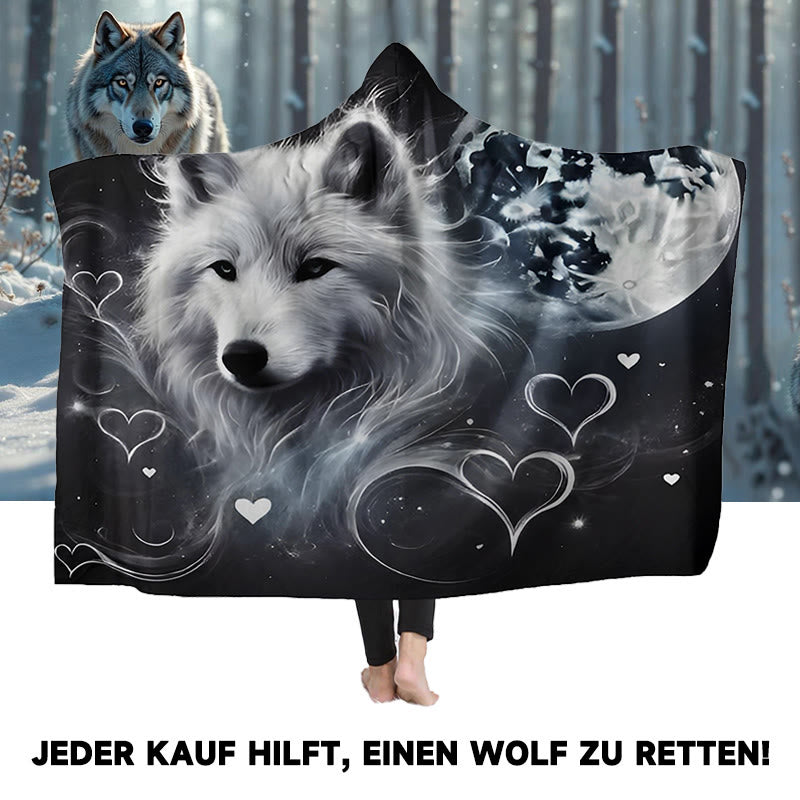 WorldNorse Lunar Heart Glow Wolf Kapuzendecke - image 0