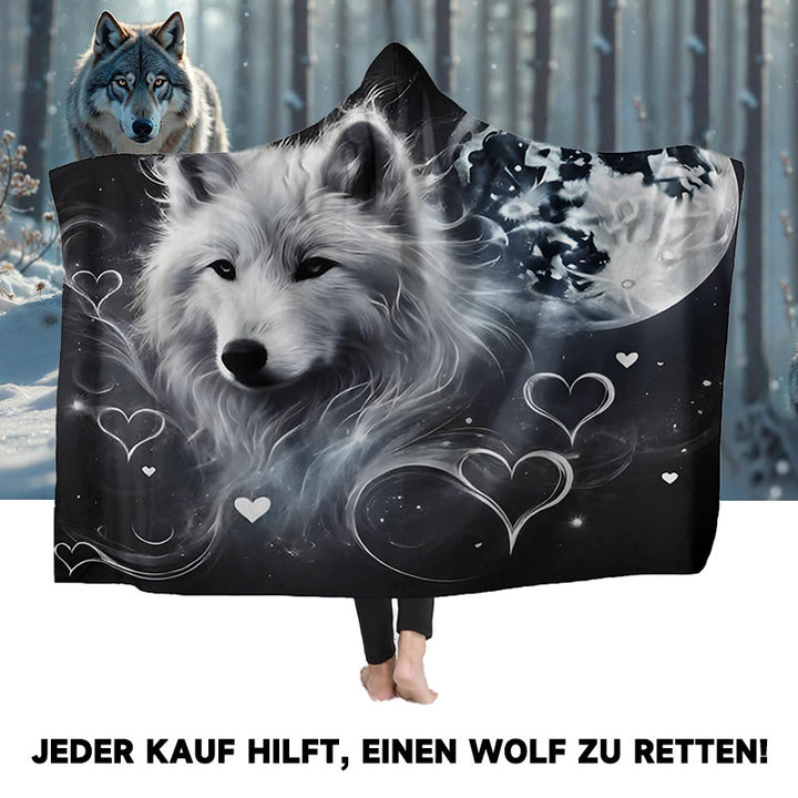 WorldNorse Lunar Heart Glow Wolf Kapuzendecke - image 0