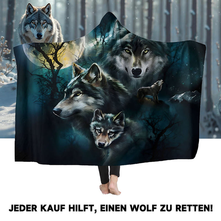 WorldNorse Moonlit Nightwood Wolf Kapuzendecke - image 0