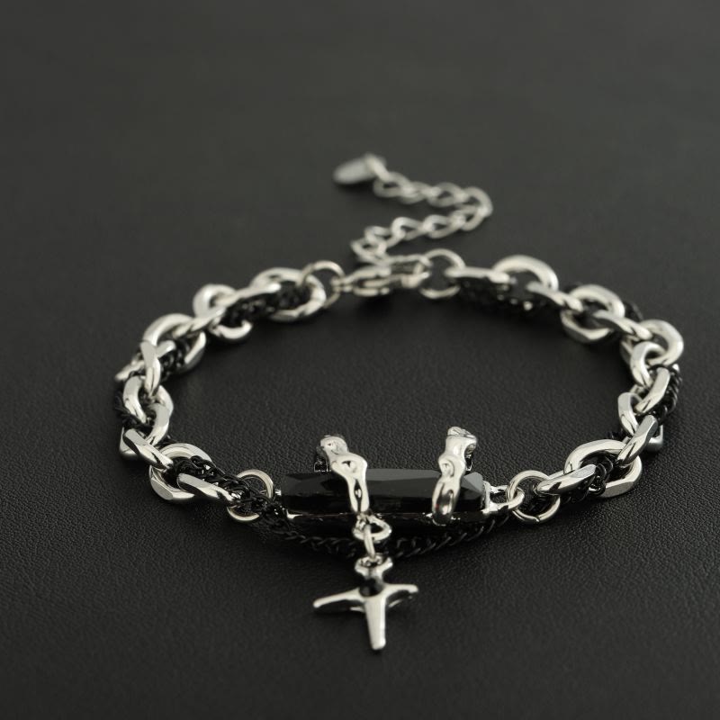 WorldNorse Metallisches Gliederarmband mit Edelstein-Stern-Anhänger - image 2