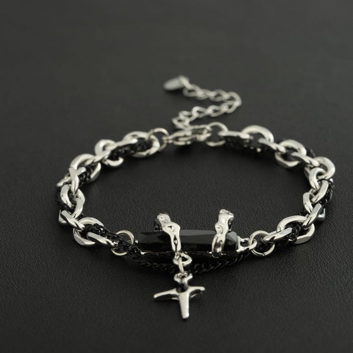 WorldNorse Metallisches Gliederarmband mit Edelstein-Stern-Anhänger - image 2