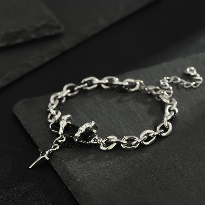 WorldNorse Metallisches Gliederarmband mit Edelstein-Stern-Anhänger - image 3