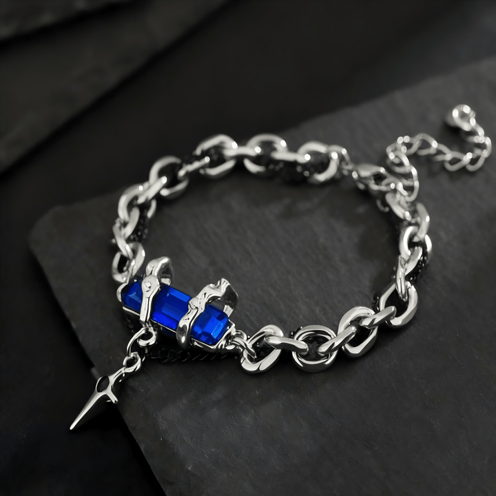 WorldNorse Metallisches Gliederarmband mit Edelstein-Stern-Anhänger - image 5