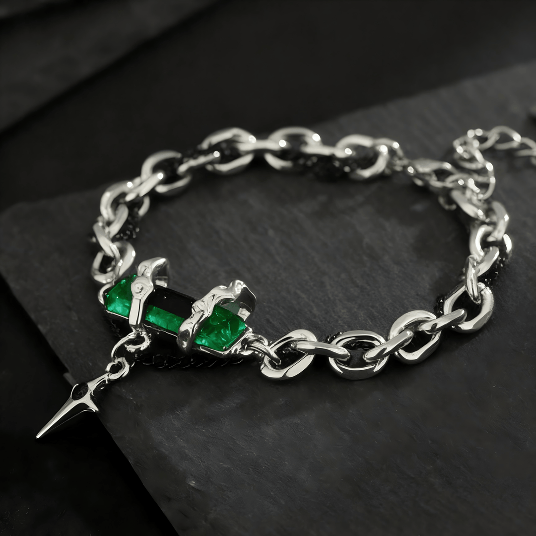 WorldNorse Metallisches Gliederarmband mit Edelstein-Stern-Anhänger - image 8