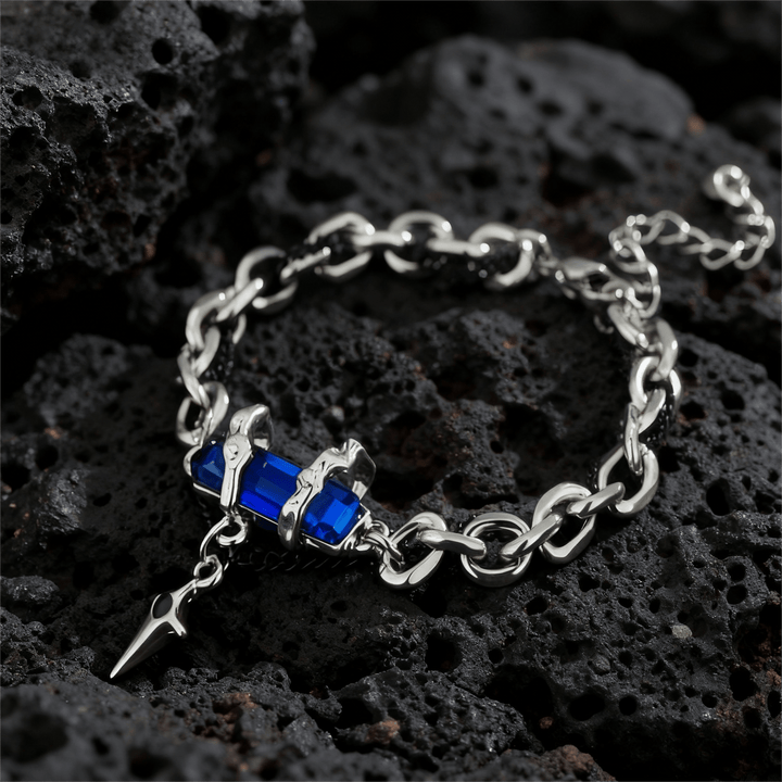 WorldNorse Metallisches Gliederarmband mit Edelstein-Stern-Anhänger - Blau - image 4