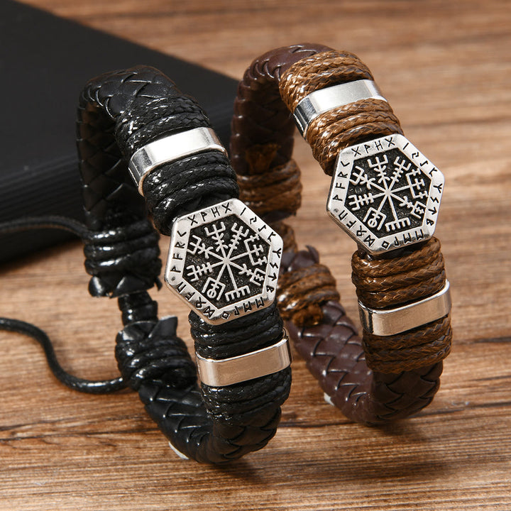WorldNorse Armband aus gedrehtem Leder mit Wikinger- Rune - image 4