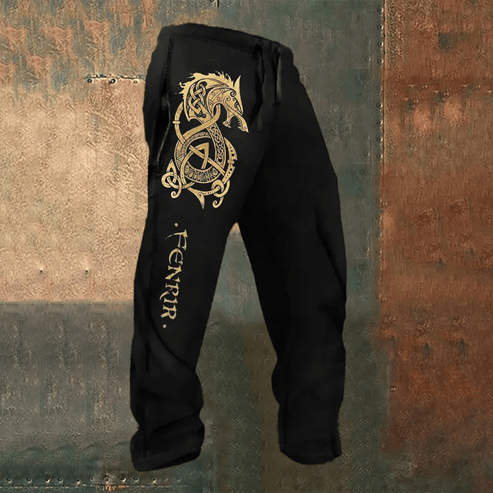 WorldNorse Fenrir Nordischer Drache Knotwork Jogginghose - US/UK/AU52, EU62 (6XL) - image 0