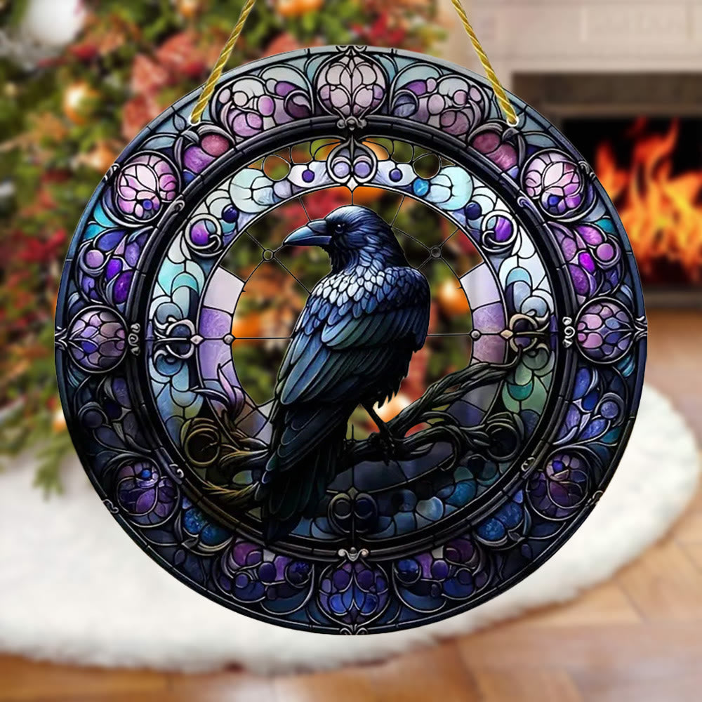 WorldNorse Violet Tone Buntglas Raven Weihnachtsschmuck zum Aufhängen - image 3