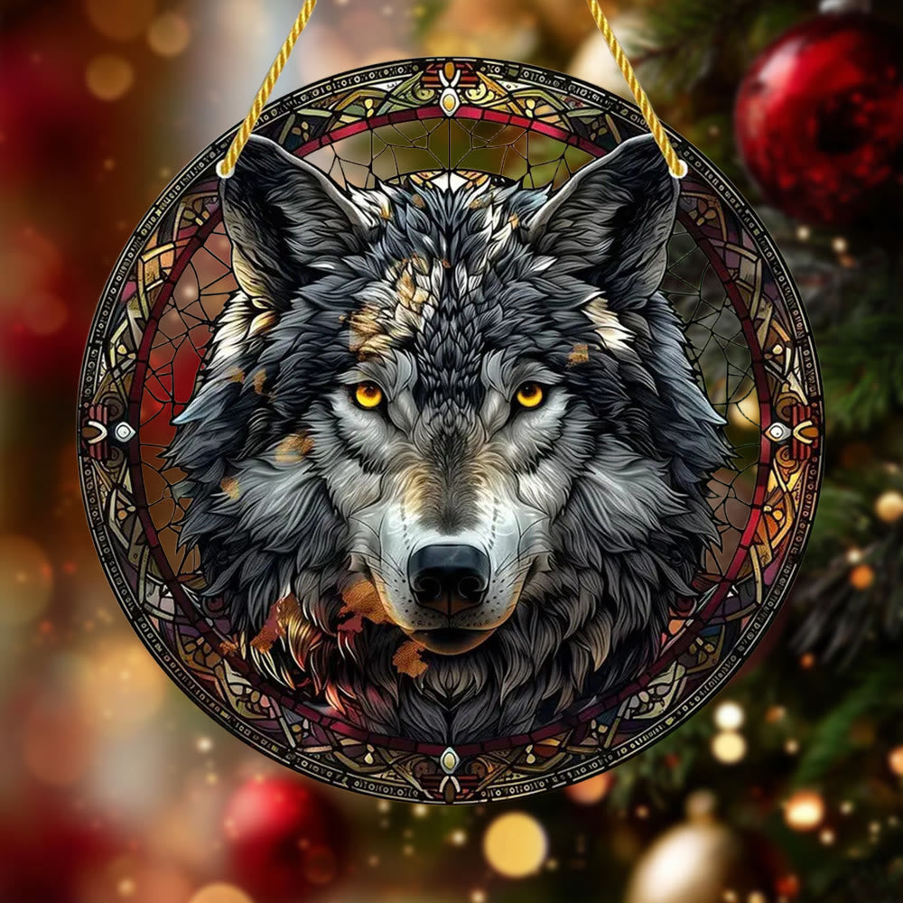 WorldNorse Wolf mit leuchtendem Auge, Weihnachtsschmuck zum Aufhängen - Wölfe - image 0
