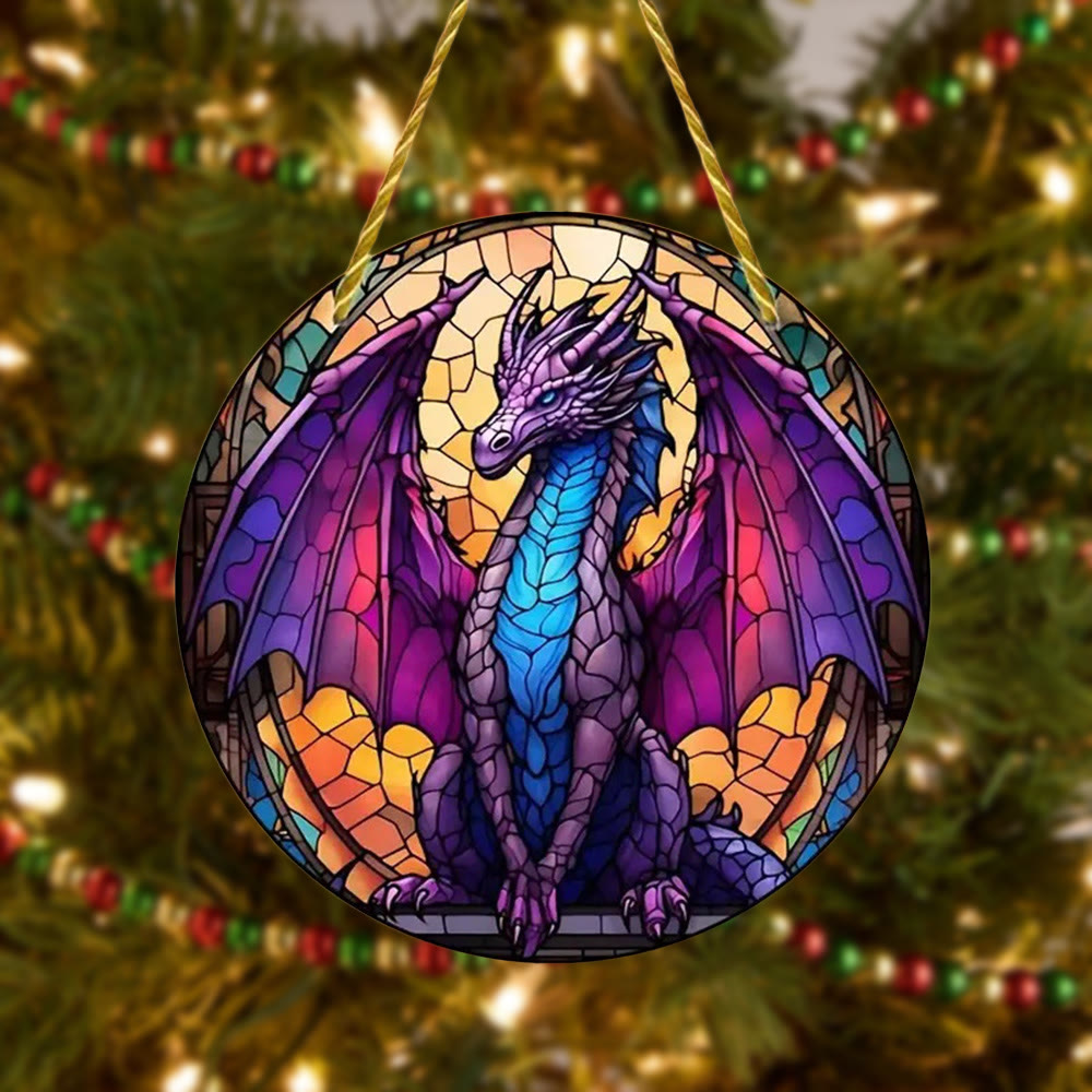 WorldNorse Violetter Drache mit hellen Schuppen – Weihnachtsschmuck zum Aufhängen - Nordischer Drache - image 0