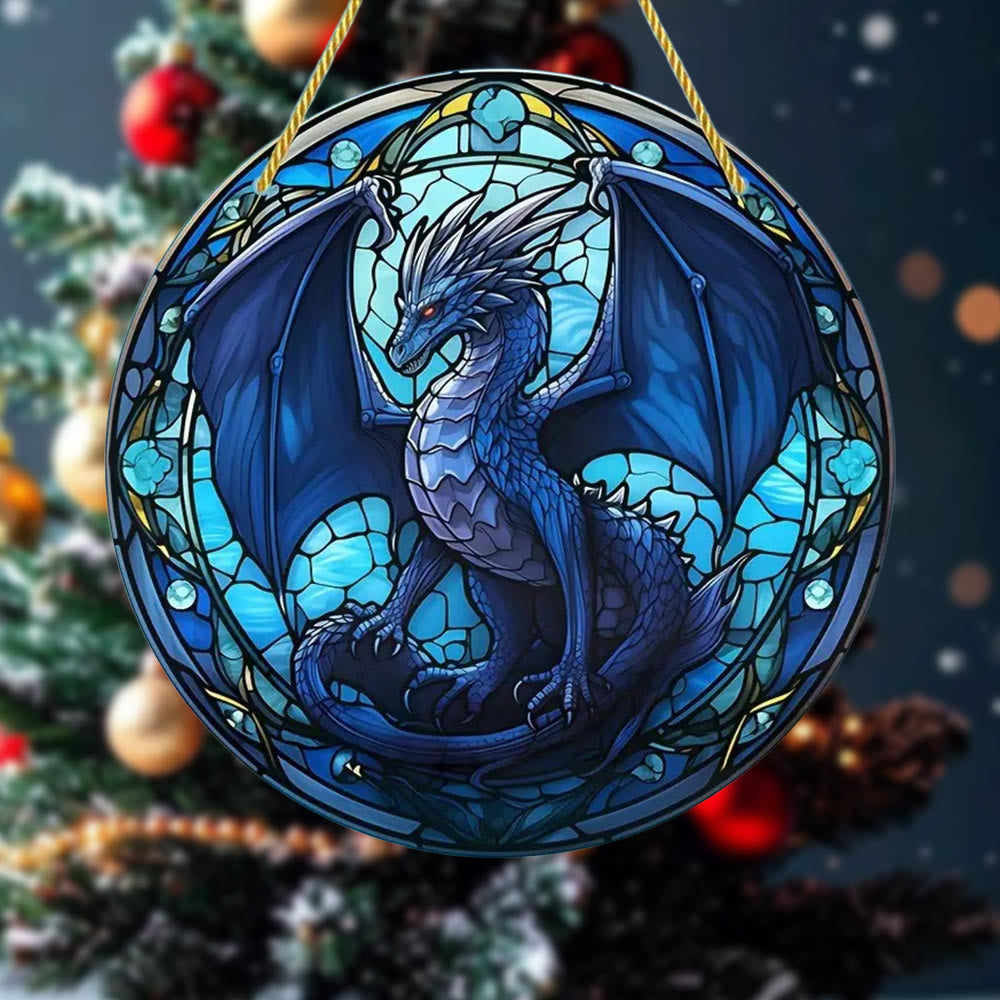 WorldNorse Azure Dragon Luminous Wing Christmas Hanging Ornament - Nordischer Drache - image 0