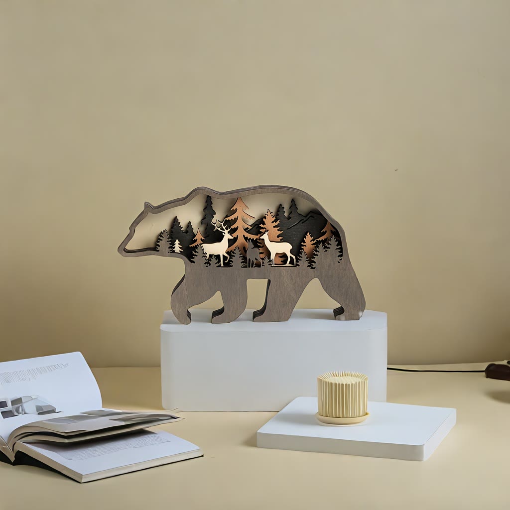 WorldNorse Weihnachtsdekoration aus Holz: Wanderbär und Hirschhain - image 7