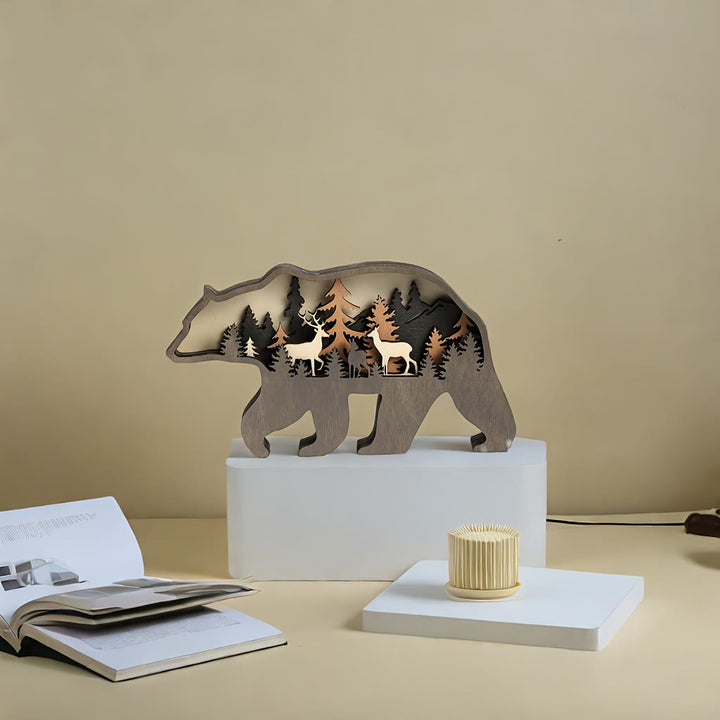 WorldNorse Weihnachtsdekoration aus Holz: Wanderbär und Hirschhain - image 7