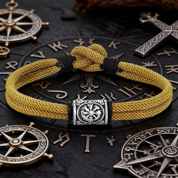 WorldNorse Viking Compass Runes Doppelsträngiges geflochtenes Armband - Gelb - 21 cm - image 11