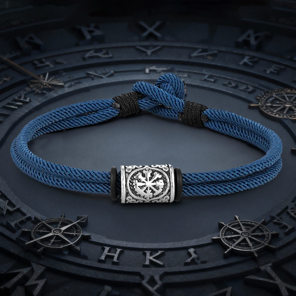 WorldNorse Viking Compass Runes Doppelsträngiges geflochtenes Armband - Pfauenblau - 21 cm - image 7