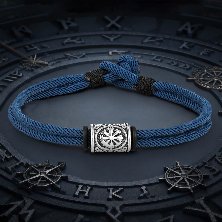 WorldNorse Viking Compass Runes Doppelsträngiges geflochtenes Armband - Pfauenblau - 21 cm - image 7